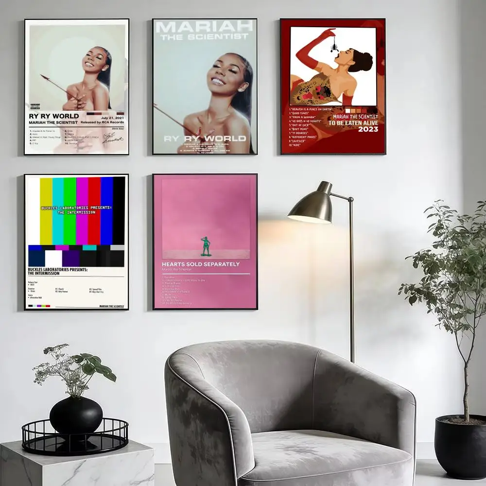 Singer M-Mariah The Scientist Poster Modern Minimalist Wall Art Prints for Bedroom Living Room Home Decor Interior Gift
