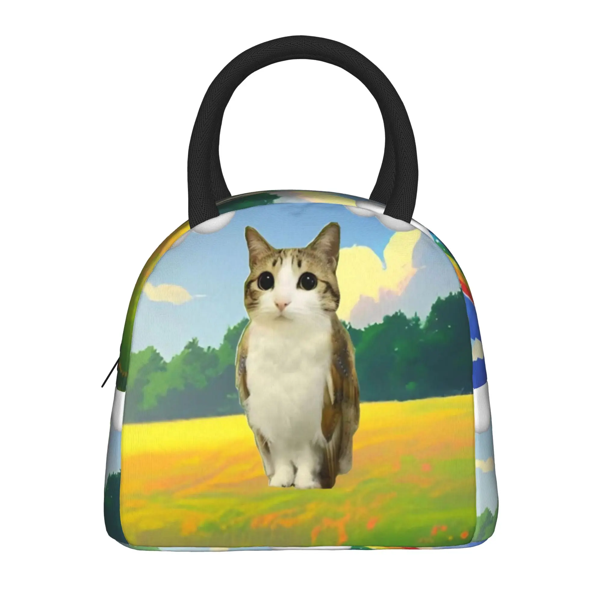 Meowl Cat Owl Meme  Insulated Lunch Bag Thermal Bag Meal Container  Portable Lunch Box Tote for Men Women Work  Travel