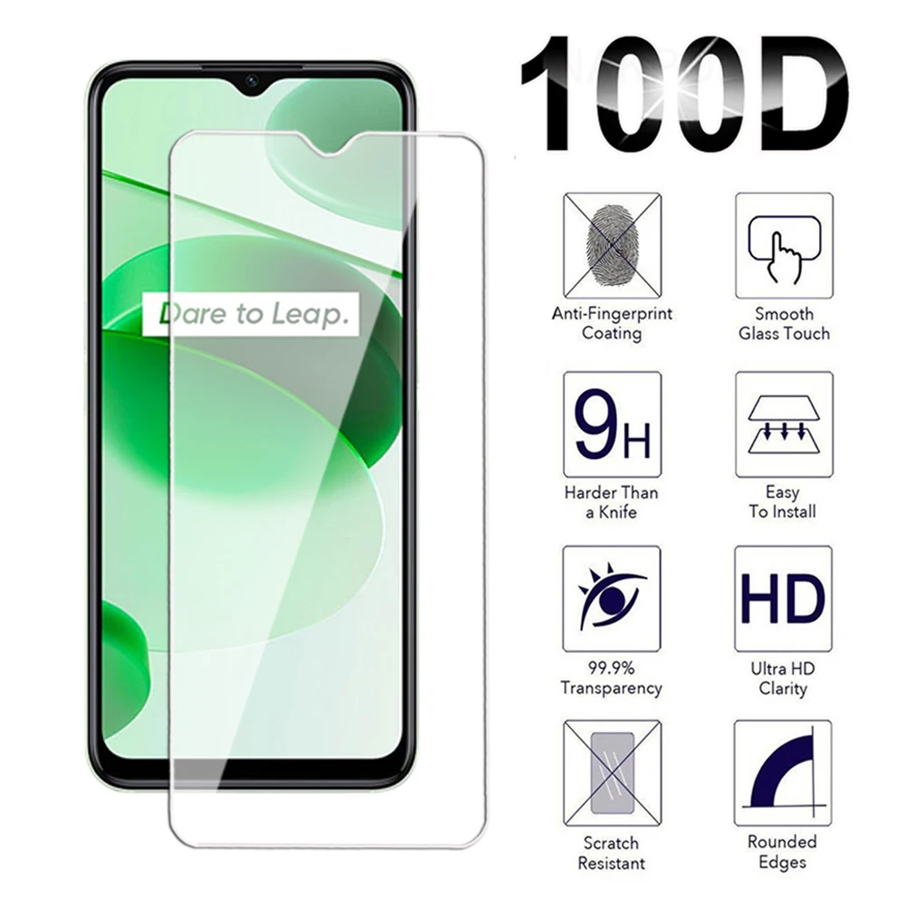 Screen Protector For Realme C20 C21 C25 C30 C31 C33 C35 C51 C53 C55 Tempered Glass For Realme C25s C30s Transparent glass Film