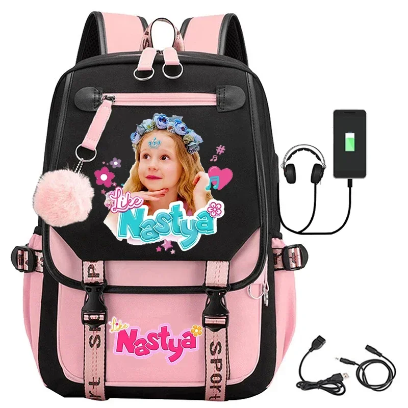 New Female Fashion Like Nastya Print High Capacity Waterproof Backpack Trendy Women Laptop School Bags Cute Girl Travel Book Bag