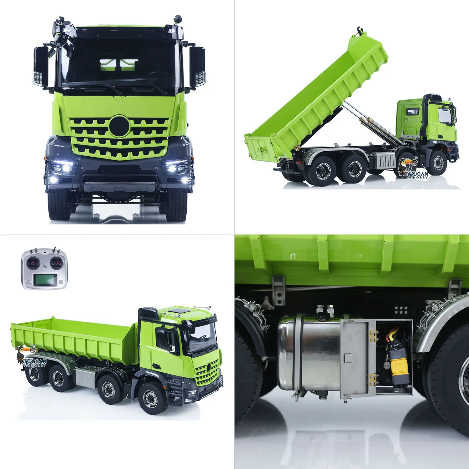 

1/14 Hydraulic Radio Control Full Dump Truck 8x8 Metal RC Dumper Tipper Car Construction Vehicle Model