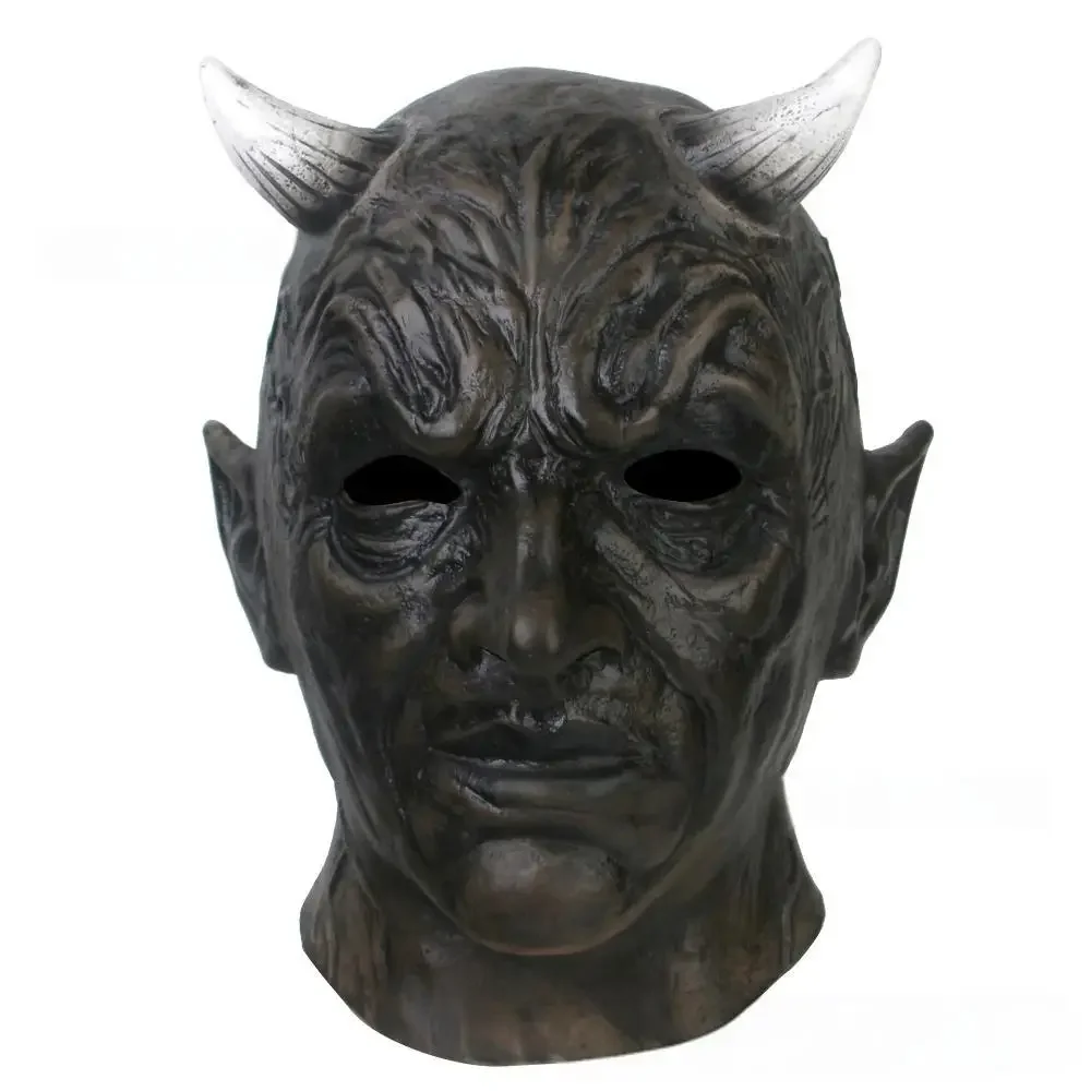 Mephistopheles Black Devil Cosplay Costume maschera adulto Unisex lucifero maschere in lattice mostro copricapo Demon accessorio Halloween Prop
