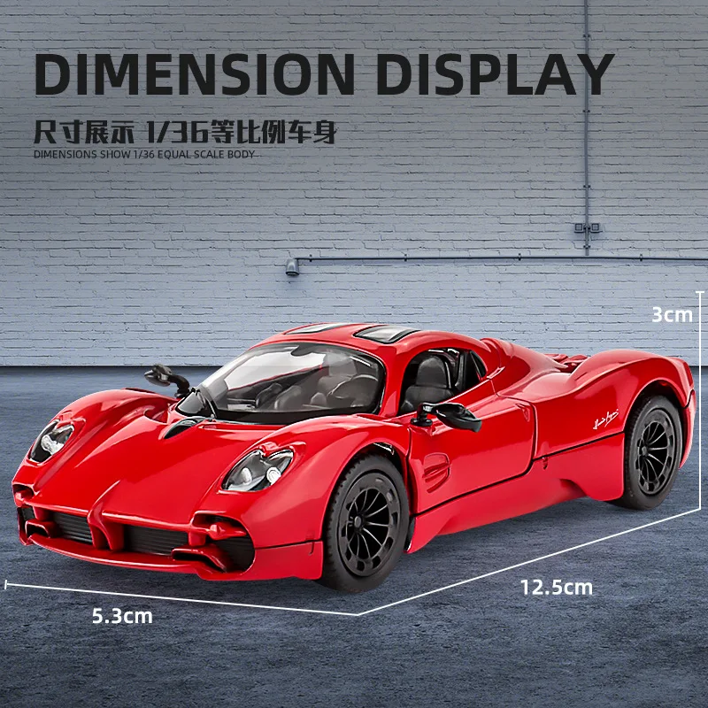 1:36 Utopia Zonda R Huayra R Super Sport Toy Car Model RMZ CiTY Diecast Miniature Pull Back Collection Gift For Boys