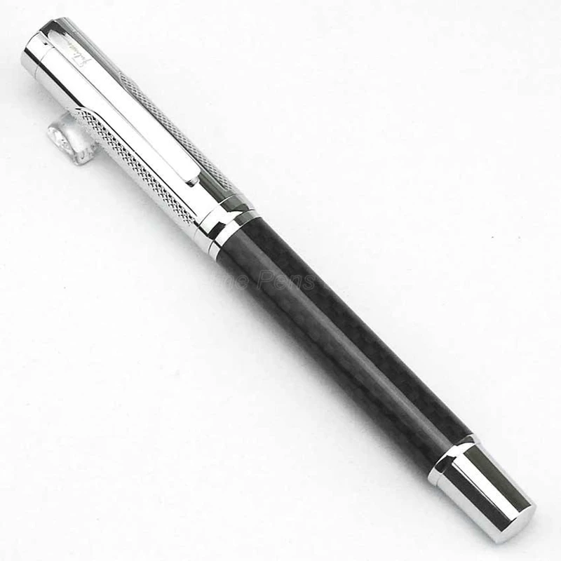 Fuliwen Carbon Fiber Exquisite Roller Ball Pen , Elegant Black Color High Quality For Business Writing Gift Pen