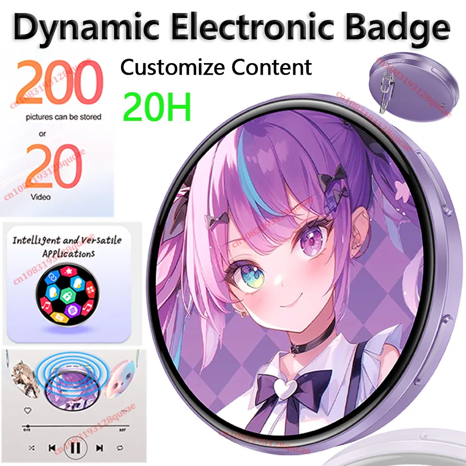 

2026 Dynamic Electronic Badge Anime Merchandise Digital Display Badge For Game Peripherals Excellent Birthday Gifts For Otaku Fa