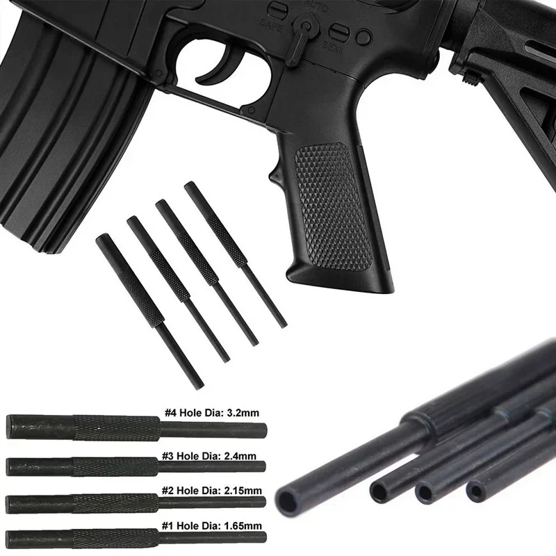 

Tactical AR 15 Gunsmithing Armorer Steel Roll Pin Starters Pin Punch Hollow End Tool Set Kit 1/16 5/64 3/32 1/8