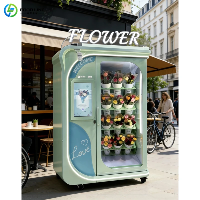 Customized Touch Button Flower Vending Machine User Friendly Floral Vending Machine Full Automatic Bouquet Vending Equipment