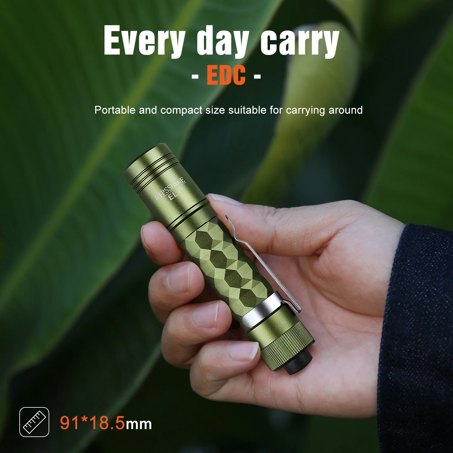 EL1 Protable LED Flashlight 1200 lumens with 14500 Type-C Rechargeable AA Battery Tactical Lamp Work Torch Outdoor Camping