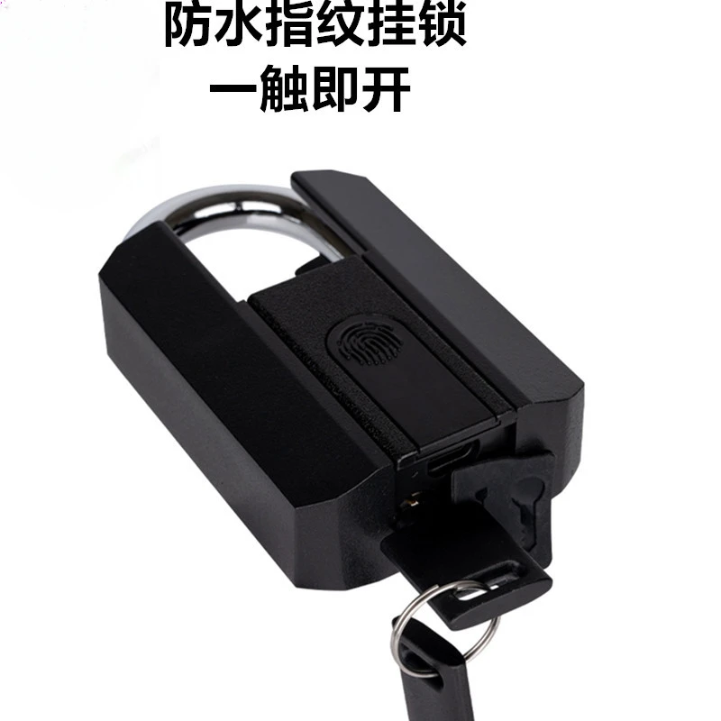 Large sliding cover fingerprint lock password lock household door lock Bluetooth remote padlock IP67 outdoor waterproof with key