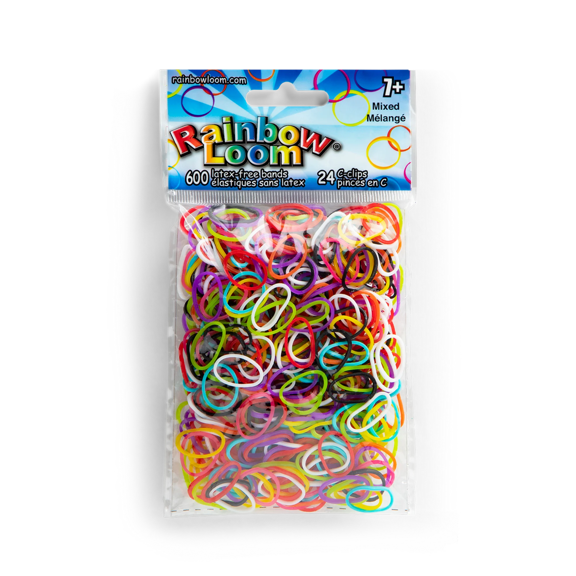 Mix Rubber Bands with 24 C-Clips (600 Count), 7+