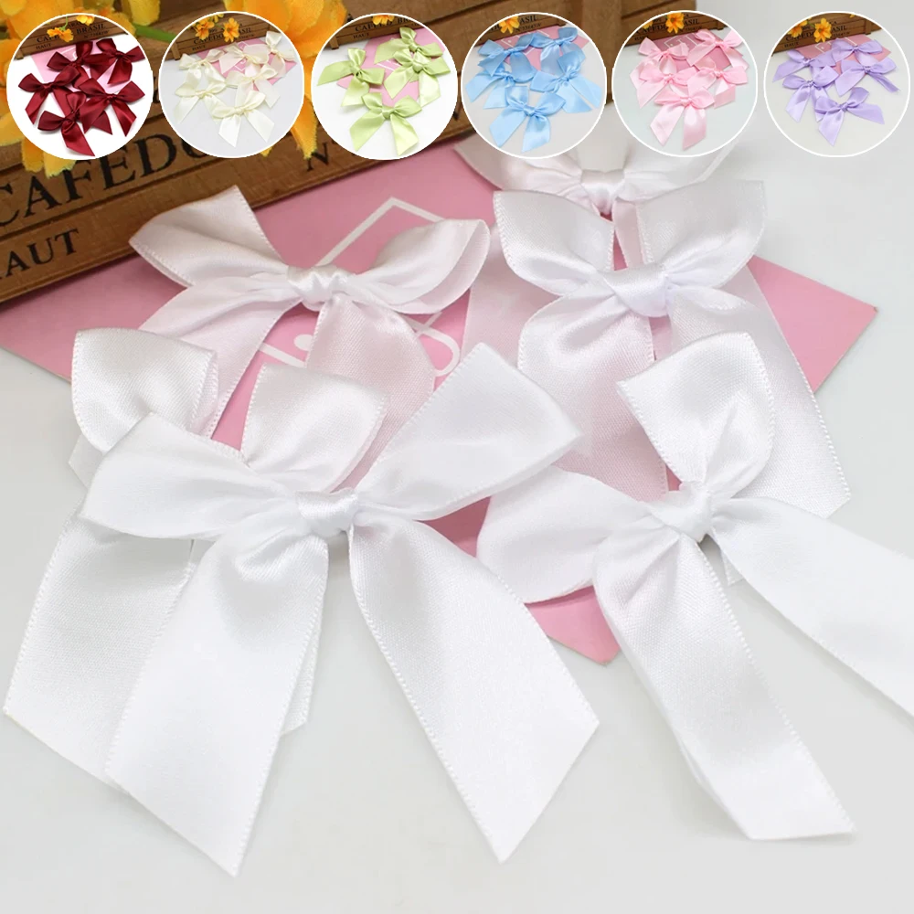 

20pcs/set Solid Color Ribbon Bow DIY Craft Bows Decoration for Christmas Wedding Parties Baking Pink Floral Gift Tie Navideños