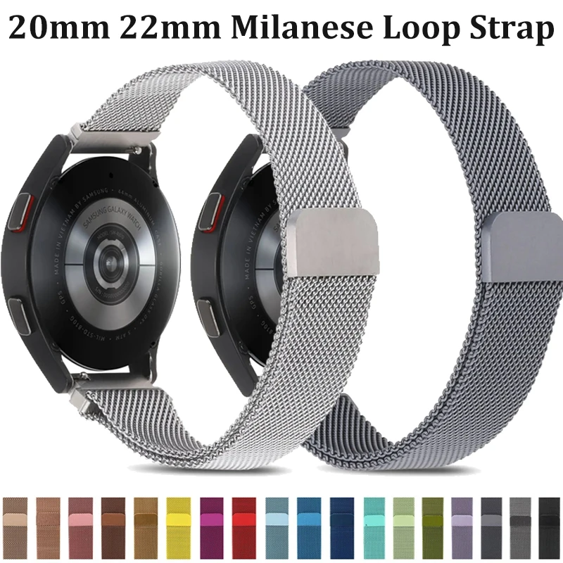 20mm 22mm Milanese Loop Armband für Samsung Watch 7/6/5/4/3, verstellbares, atmungsaktives Armband für Huawei Watch GT6-5-4-3-2 46mm