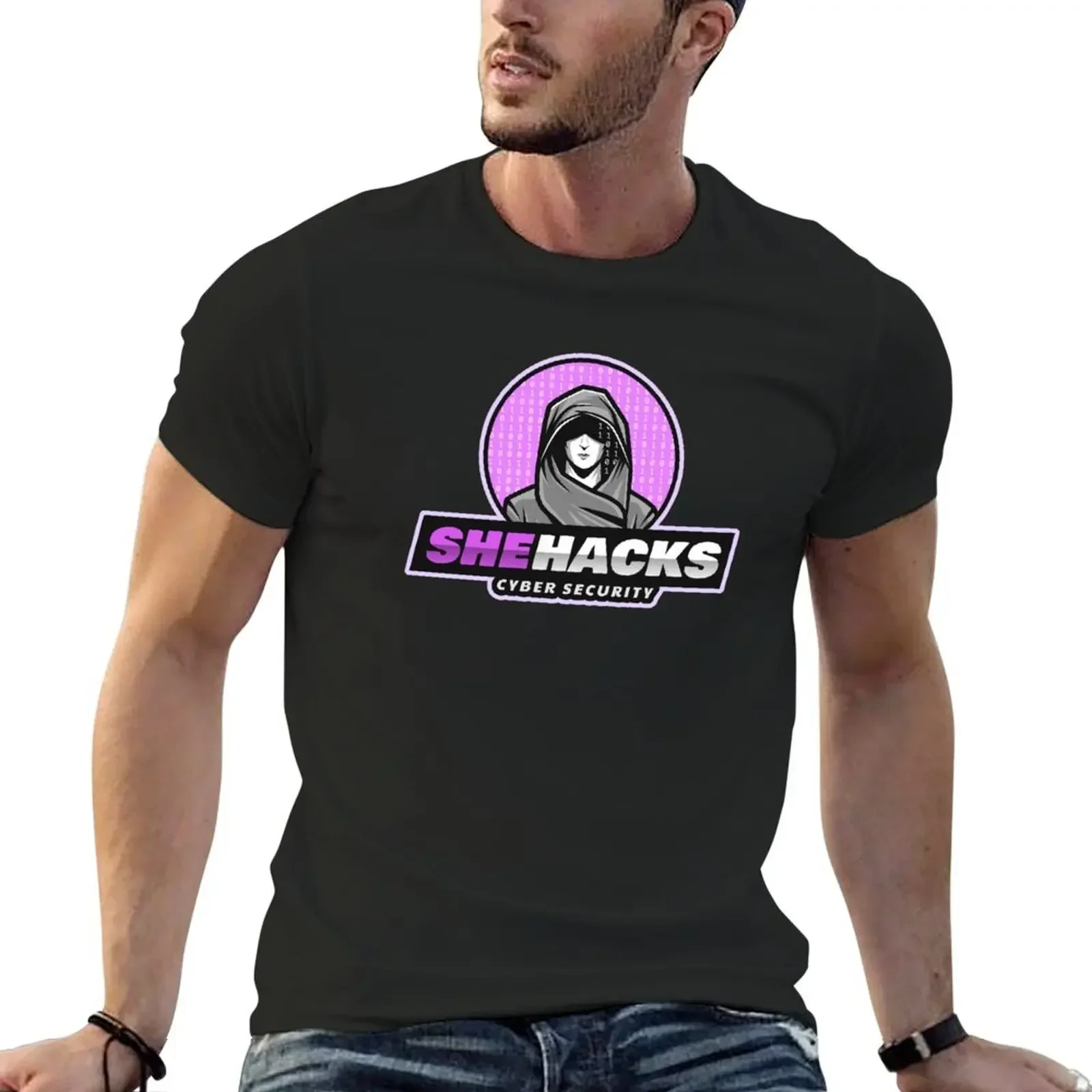 She Hacks - Female hacker - Cyber Security - Purple T-Shirt custom t shirt customs mens t shirt graphic