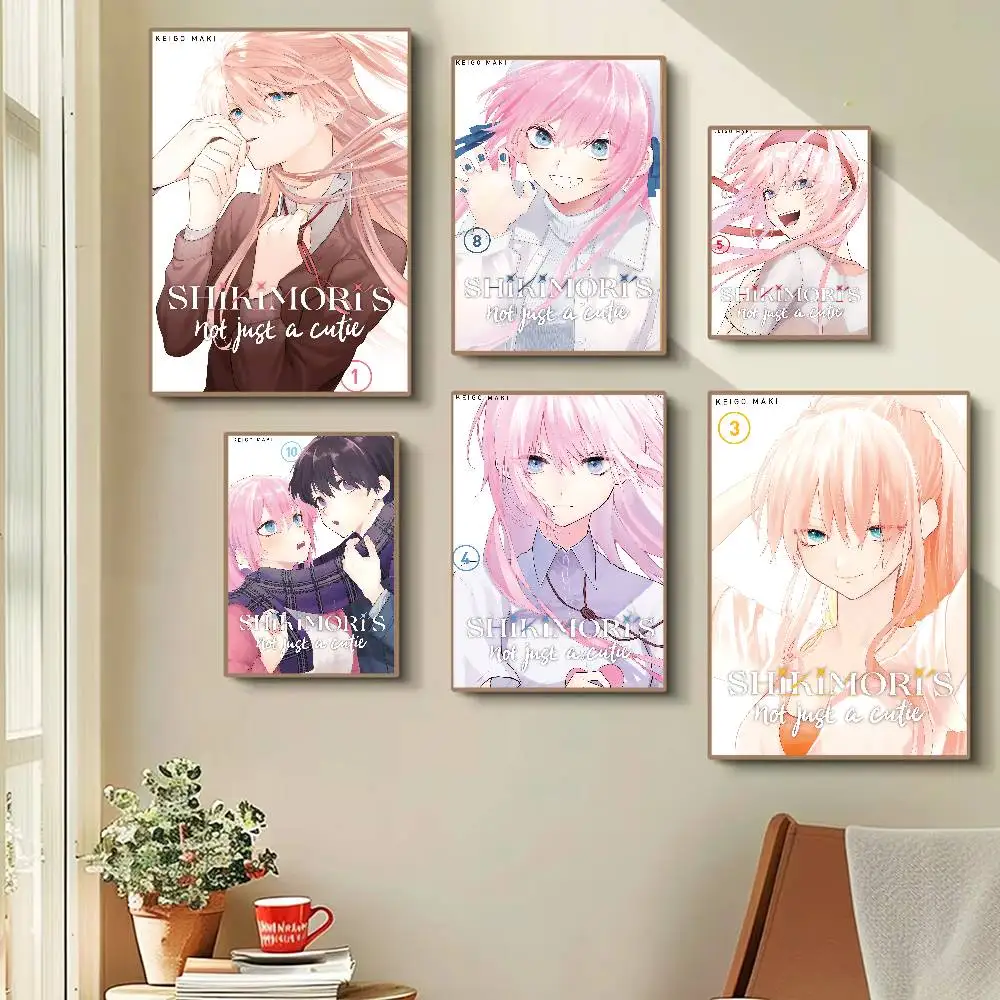 Comics Shikimori's Not Just A Cutie Anime Poster Waterproof Wall Art Sticker For Bar Living Room Vintage Room Decor Print Gift