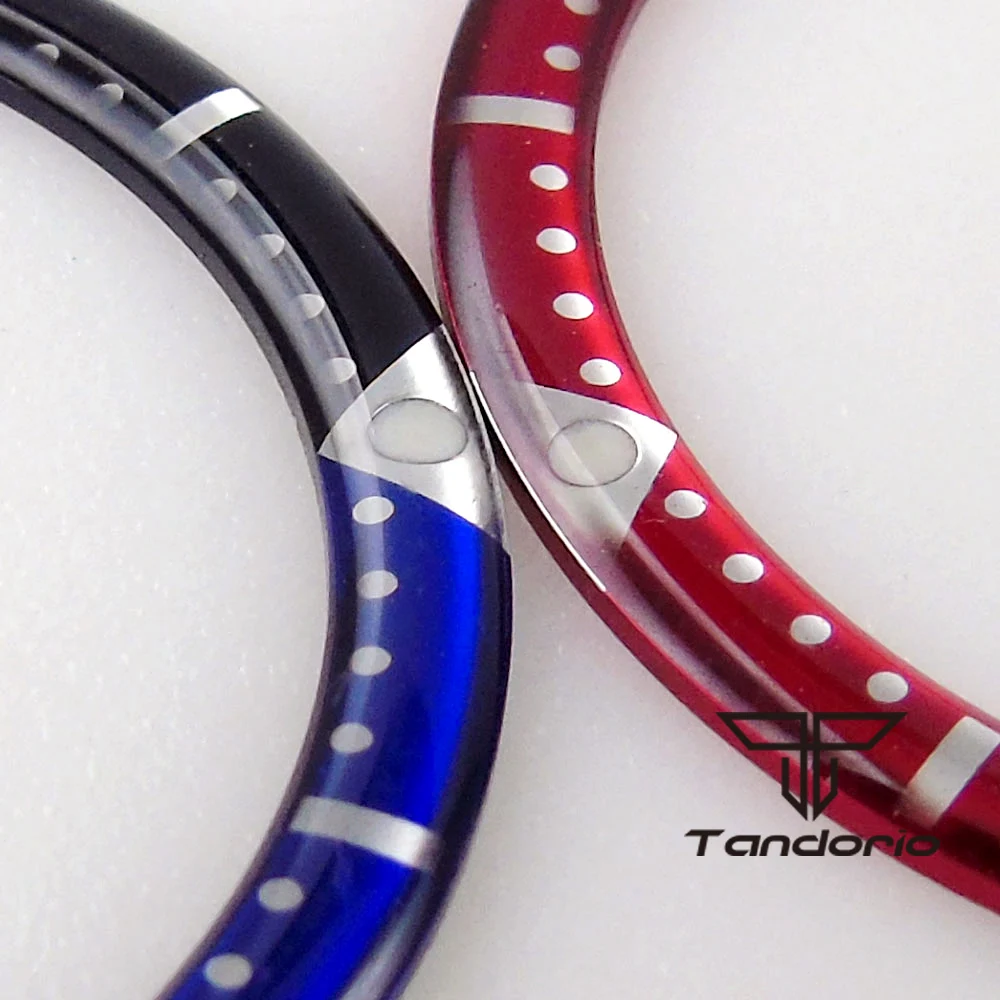 Multicolor 38mm*31.5mm Curved Arched Watch Bezel Insert Ring Ceramic Steel Alloy Material Fit SKX007 SKX009 Watch Case