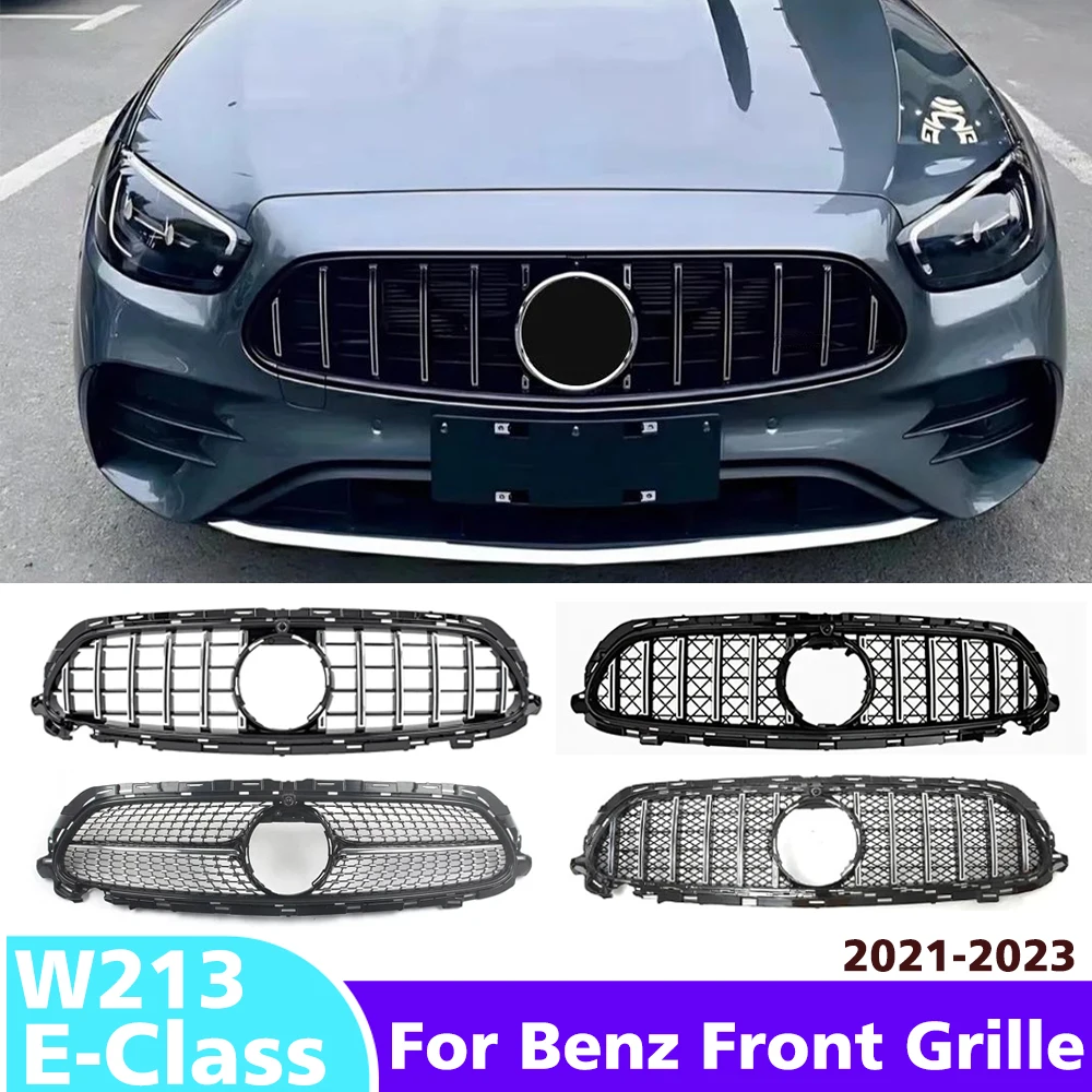

For Mercedes E-Class W213 2021 2022 2023 Front Bumper Grille,Sporty Diamond Mesh,Exterior Car Styling Modification Part