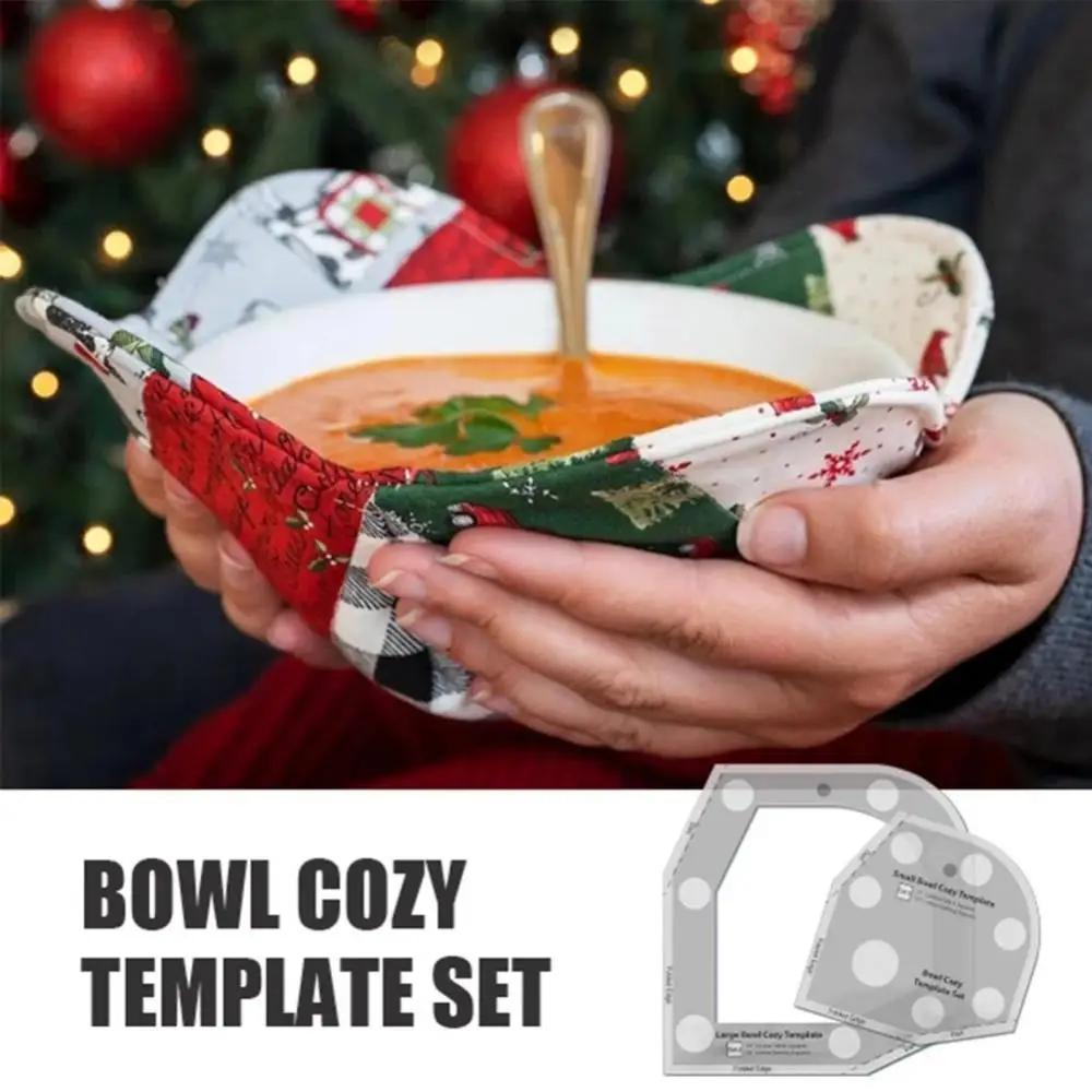 1/2/3PCS Bowl Cozy Template Set Acrylic Bowl Template Cutting Ruler Bowl Mat Bowl Cozy Pattern Template Home Sewing