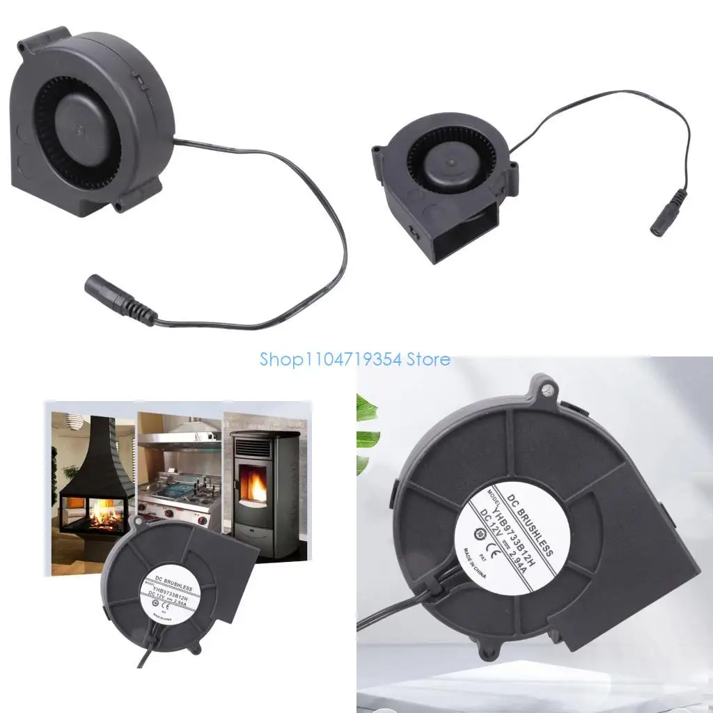 0XLD 5500 RPM Centrifugal Exhaust Fan with 5.5x2.1mm Input for Waste Oil Heater Ventilation