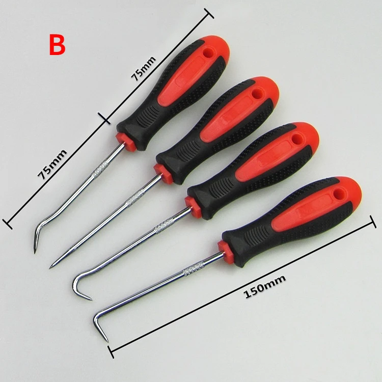 4Pcs/set Car Pick and Hook Set Automotive O Ring Oil Seal Gasket Puller Remover Craft Hand Tool