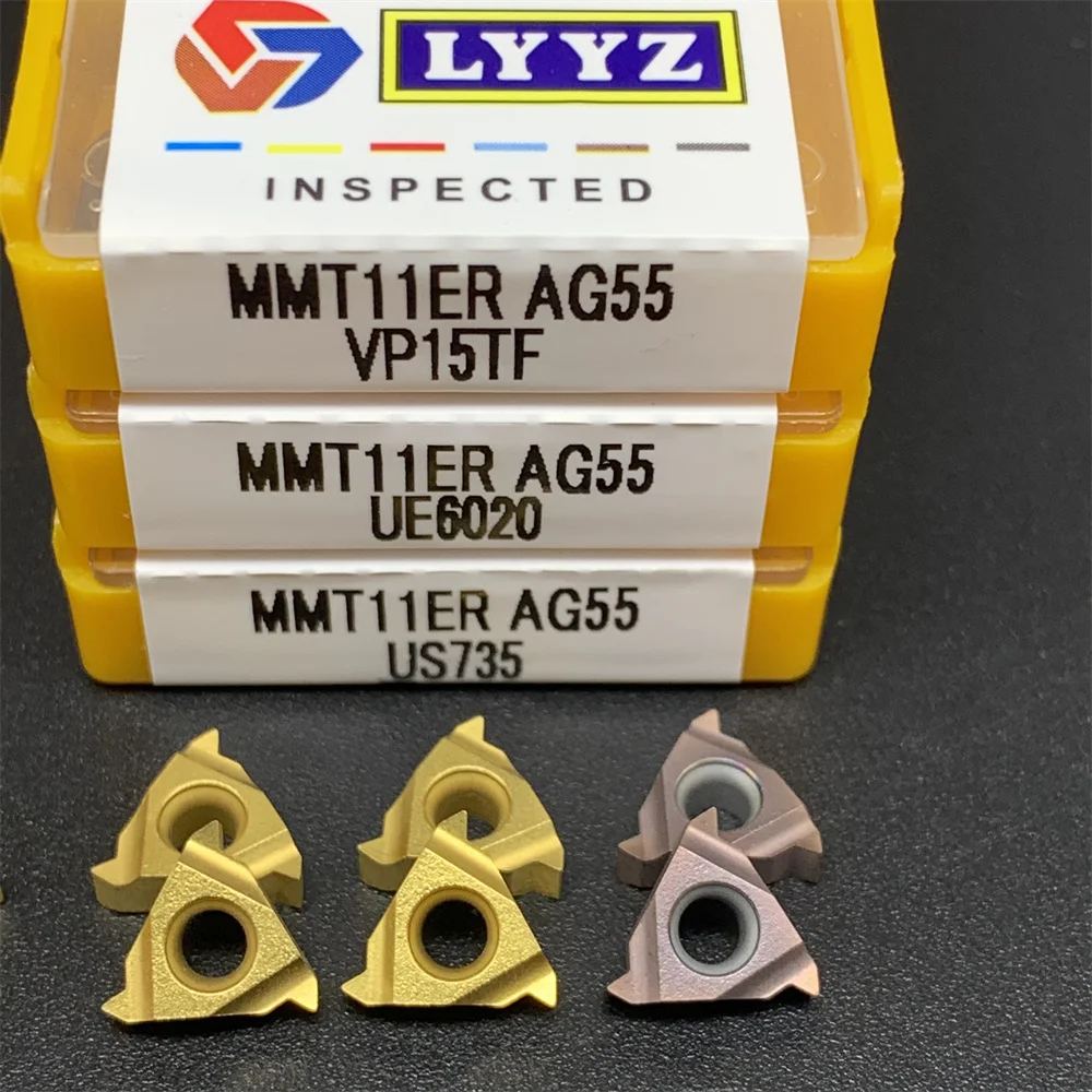Твердосплавные пластины MMT11IR AG60 VP15TF UE6020 US735, Резьбонарезной инструмент MMT11ER AG60 VP15TF UE6020 US735 MMT11ER AG55