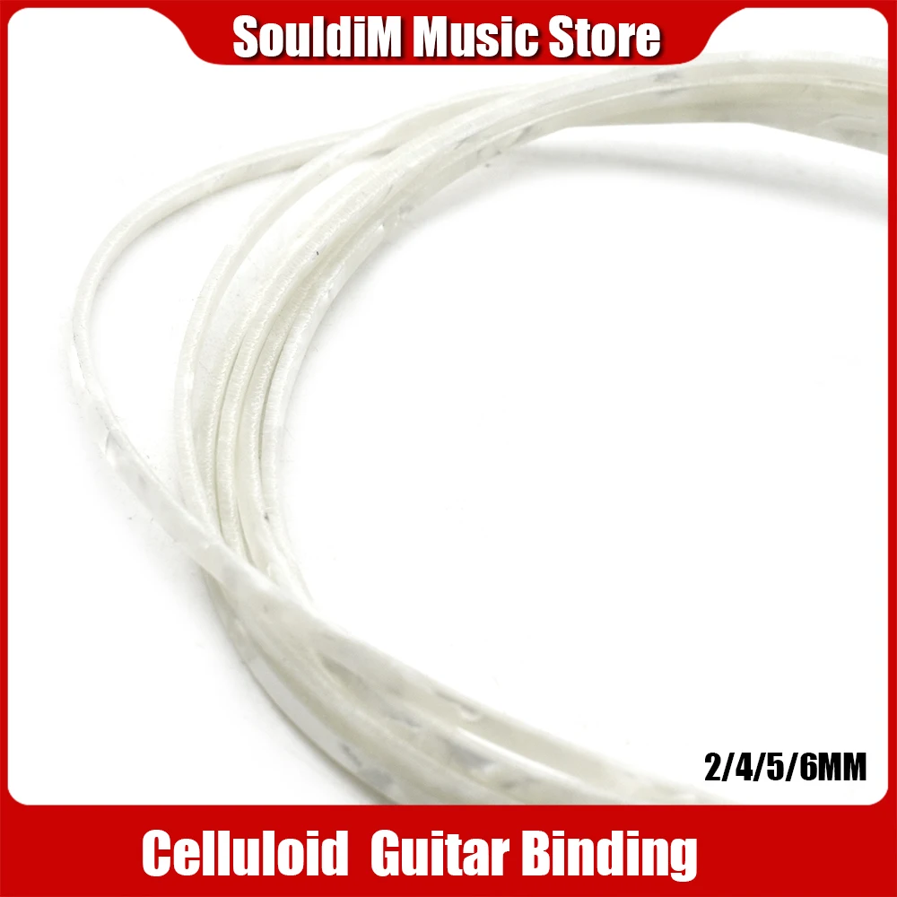 Colorful Celluloid 6/5/4/2 mm Width Guitar Body Inlay Binding Purfling 5 Feet Length White Pearl