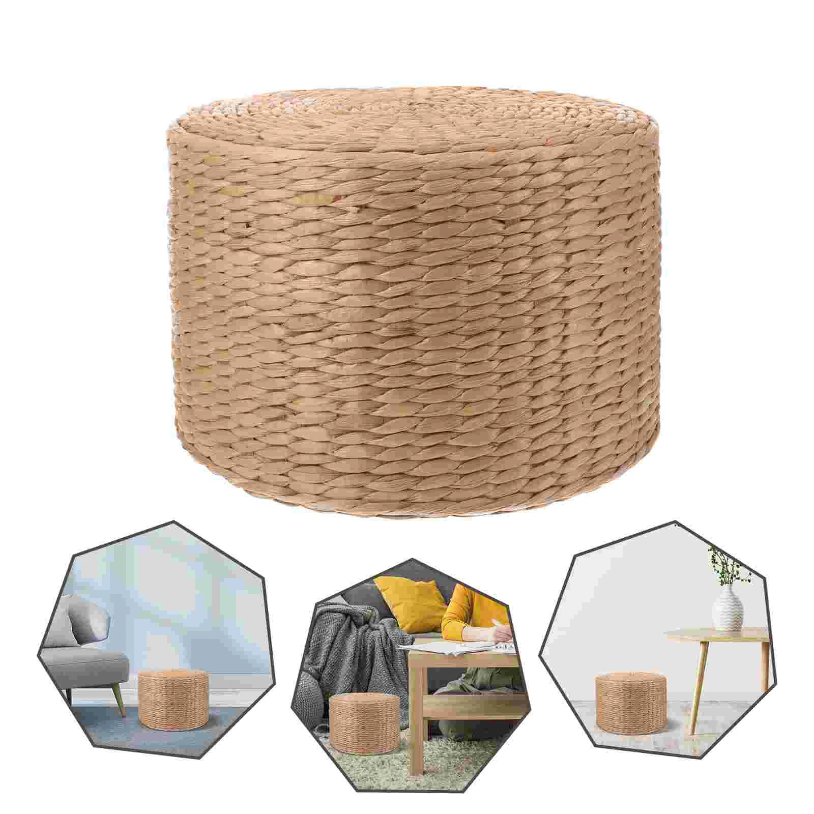 

Children's Woven Stool Toddlers Kids Small Garden Weaving Grass Step for Ornament Toilet