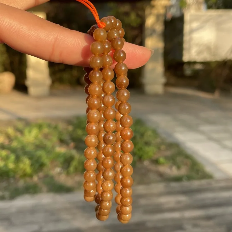 Hotan Jade Qemuo Old Material All-Red Sugar 1086 Bead Chain Multi-Loop Bracelet