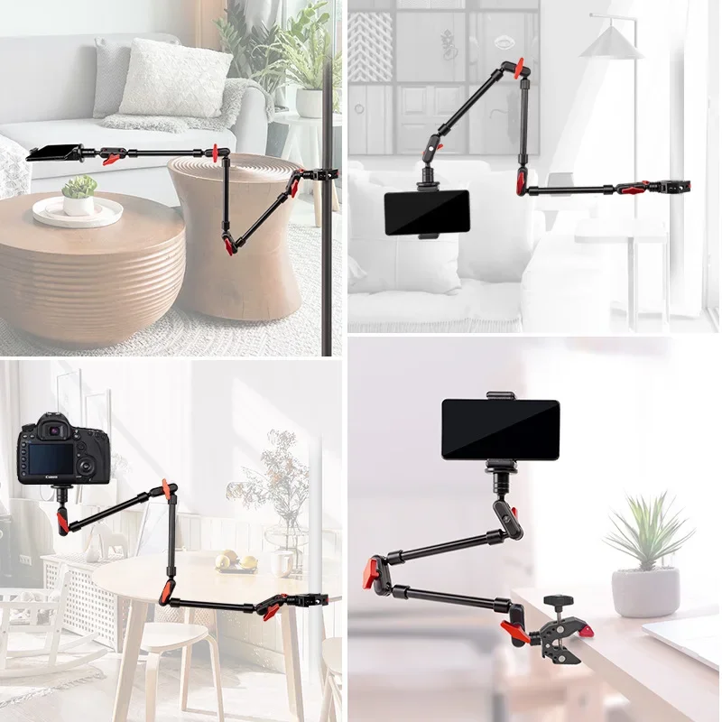 Suitable for installing smartphone camera action camera clip, tablet network camera studio kit, foldable phone holder