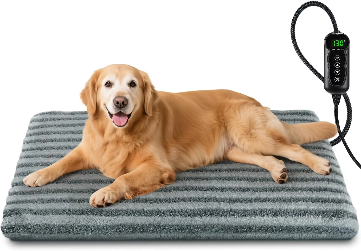 

Waterproof Heated Pet Bed with Adjustable Temperature, Timer & Auto Shut-Off, Chew-Resistant Cord, Washable Cover