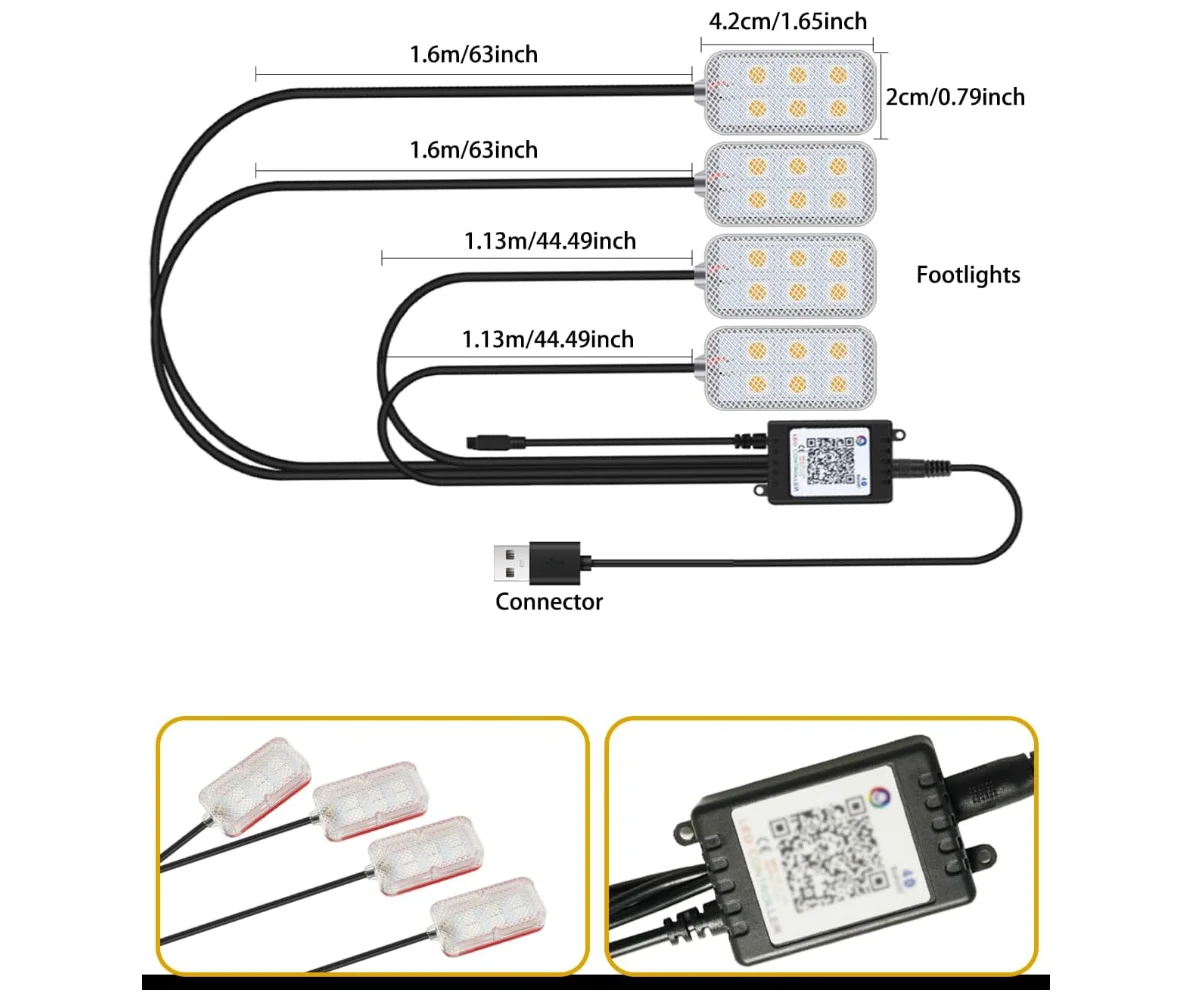 RGB LED سيارة الداخلية المحيطة القدم قطاع طقم إضاءة الخلفية 12 فولت ولاعة السجائر السيارات ديكور جو مصباح ملحقات السيارة
