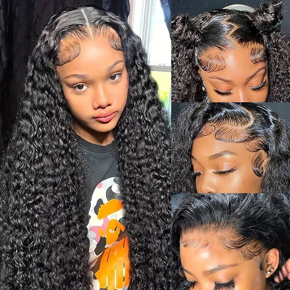

Плотность 180 Волна воды 30 дюймов 13x4 Hd Парик фронта шнурка Человеческие волосы Вьющиеся парики Глубокая волна Прозрачный парик фронта шнурка для чернокожих женщин