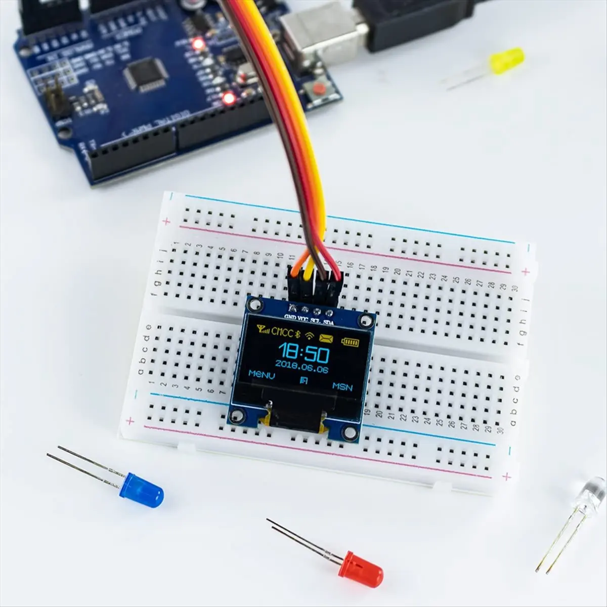 N05R 0.96 Inch 5PCS OLED Display Module for 128x64 Pixel IIC Serial Self- Display Module