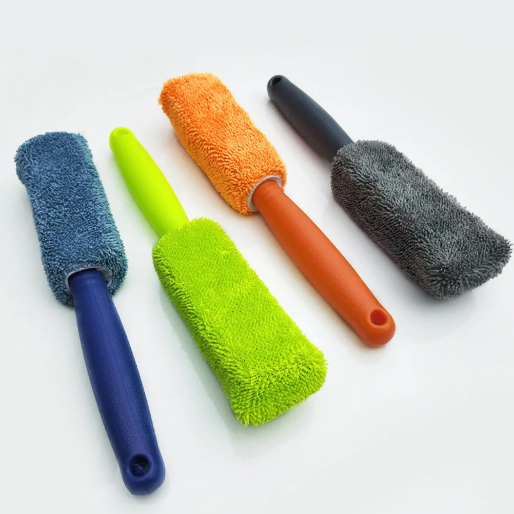 

2 Pcs Microfiber Long-handled Tire Brush Tire Brush For Car Detailing Car Detailing Cleaner Tyre