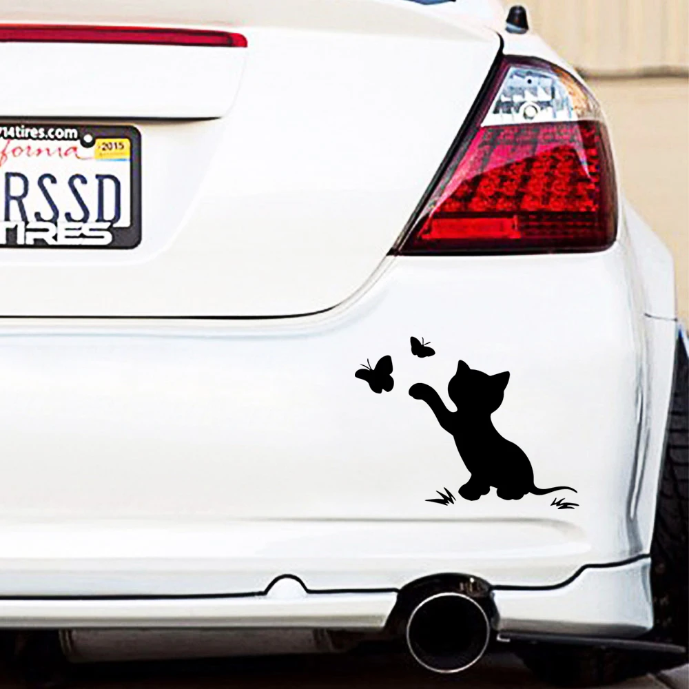 Lovely Cat Car Decal Sticker For Window Decoration Auto Black Cat Vinyl Decals Car Body Stickers