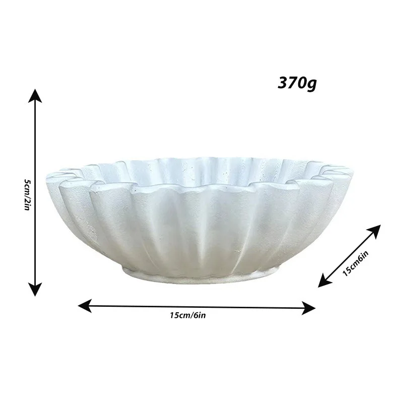 Fluted Ruffle Decorative Bowl, Home Decor Accent Bowl for Living Room, Coffee Table Bookshelf Console Table Styling Ornament