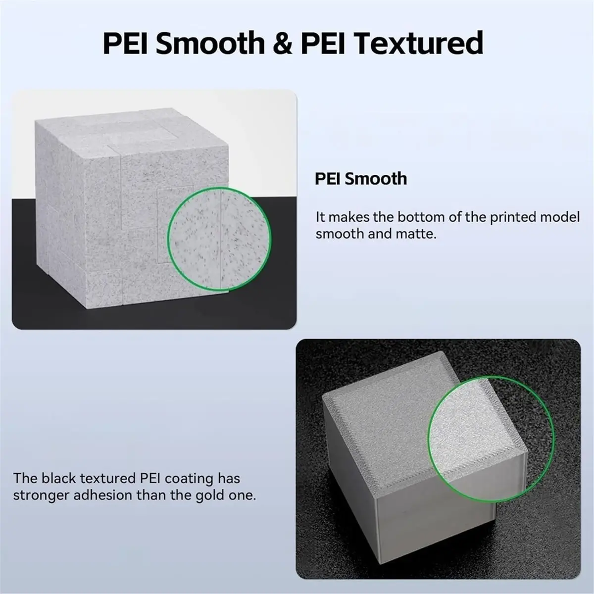 PEI Build Plate for A1/P1P/P1S/X1C/X1/X1E 3D Printers, 257x257mm Double Sided Smooth&Textured Heated Bed, 1PC
