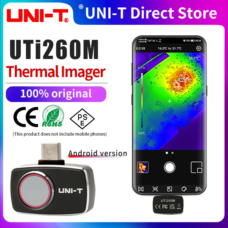 UNI-T Thermal Camera for Mobile Phone UTI260M UTI256M Thermographic Camera PCB Circuit Electrical Repair Infrared Thermal Imager