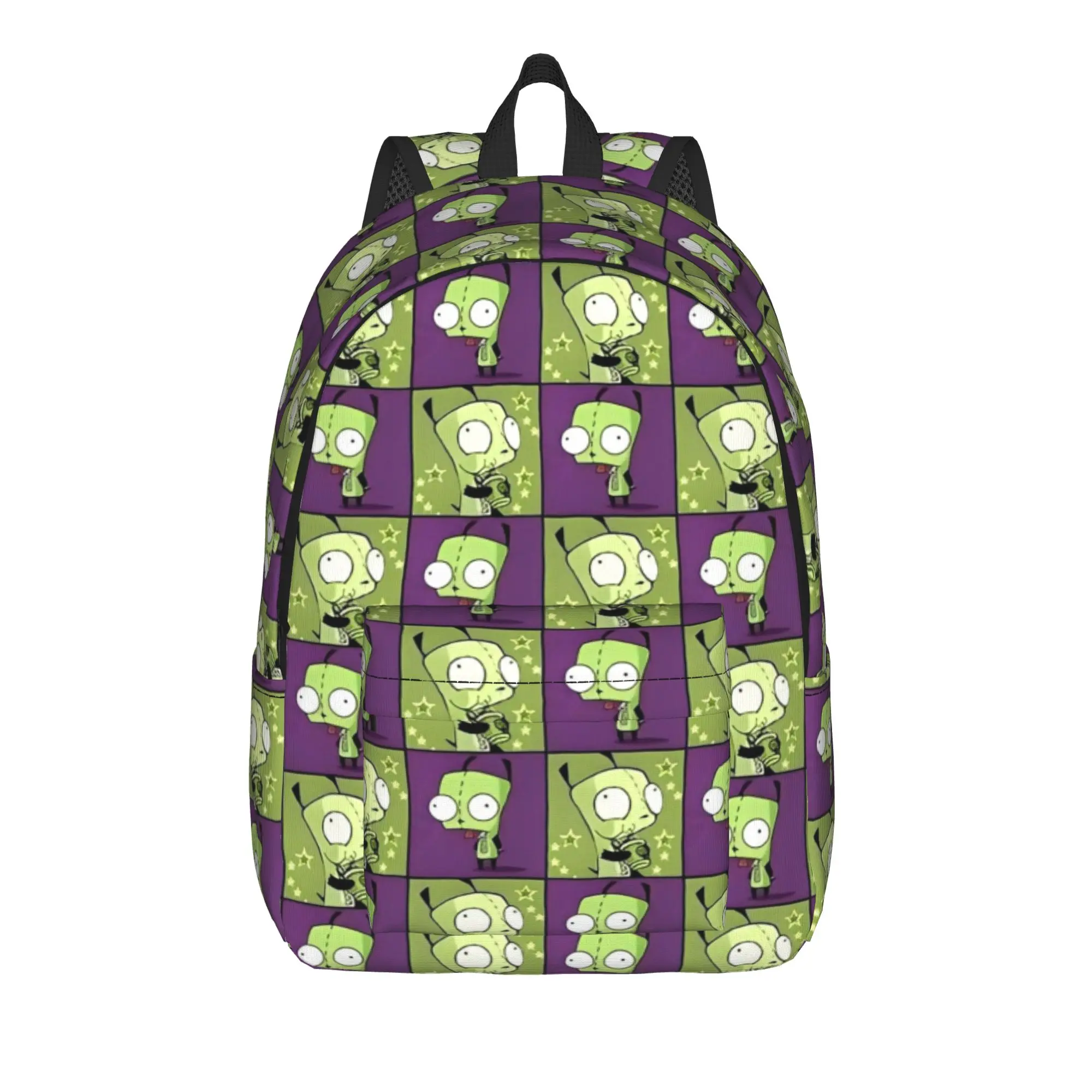 Invaders Zims Gir Cartoon Casual Backpack Gift Student Work Daypack for Men Women Laptop Canvas Bags