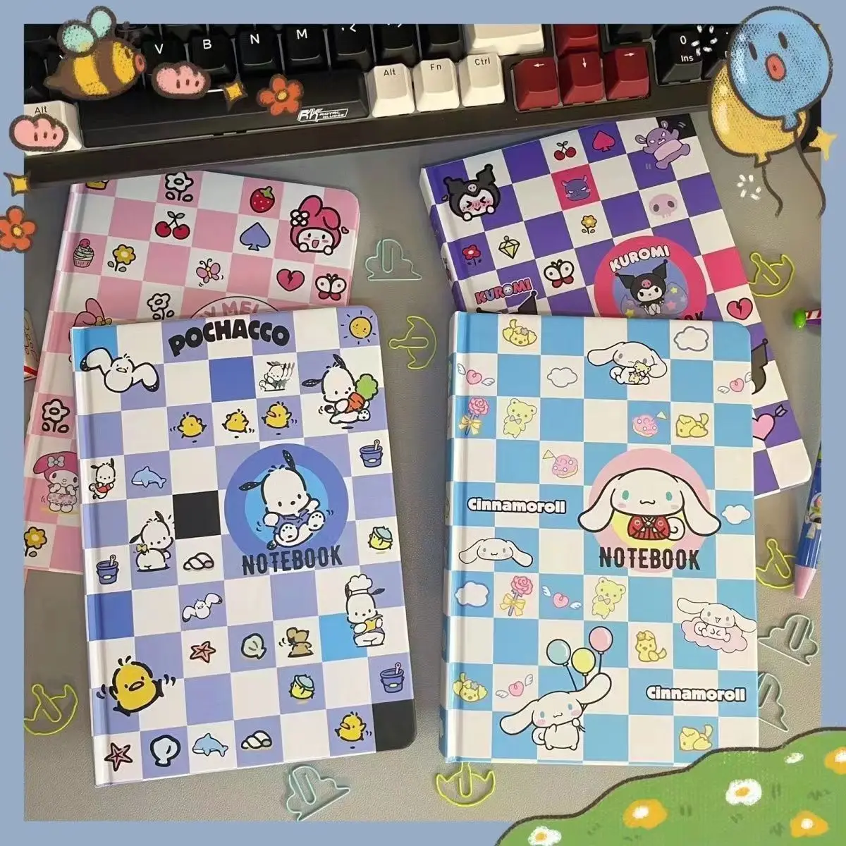 14.5x21 ซม.Sanrio Cinnamoroll Kuromi Pochacco Melody Statione การ์ตูนไดอารี่โน้ตบุ๊คน่ารักคู่มือนักเรียนเครื่องเขียนขายส่ง