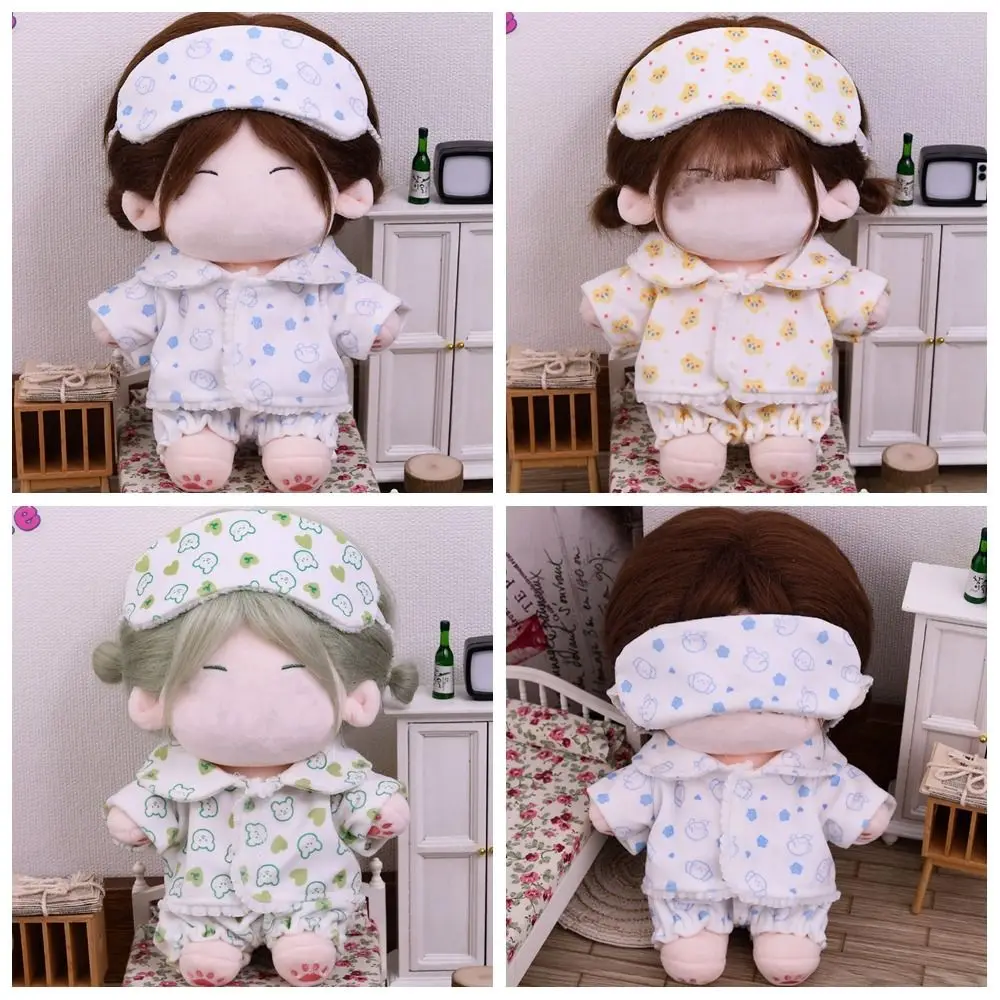 Shirt Shorts Patch Doll Clothes Doll Accessories 20cm Doll Pajamas Suit Photo Props Cartoon Animal Star Mini Blouse Pants Set