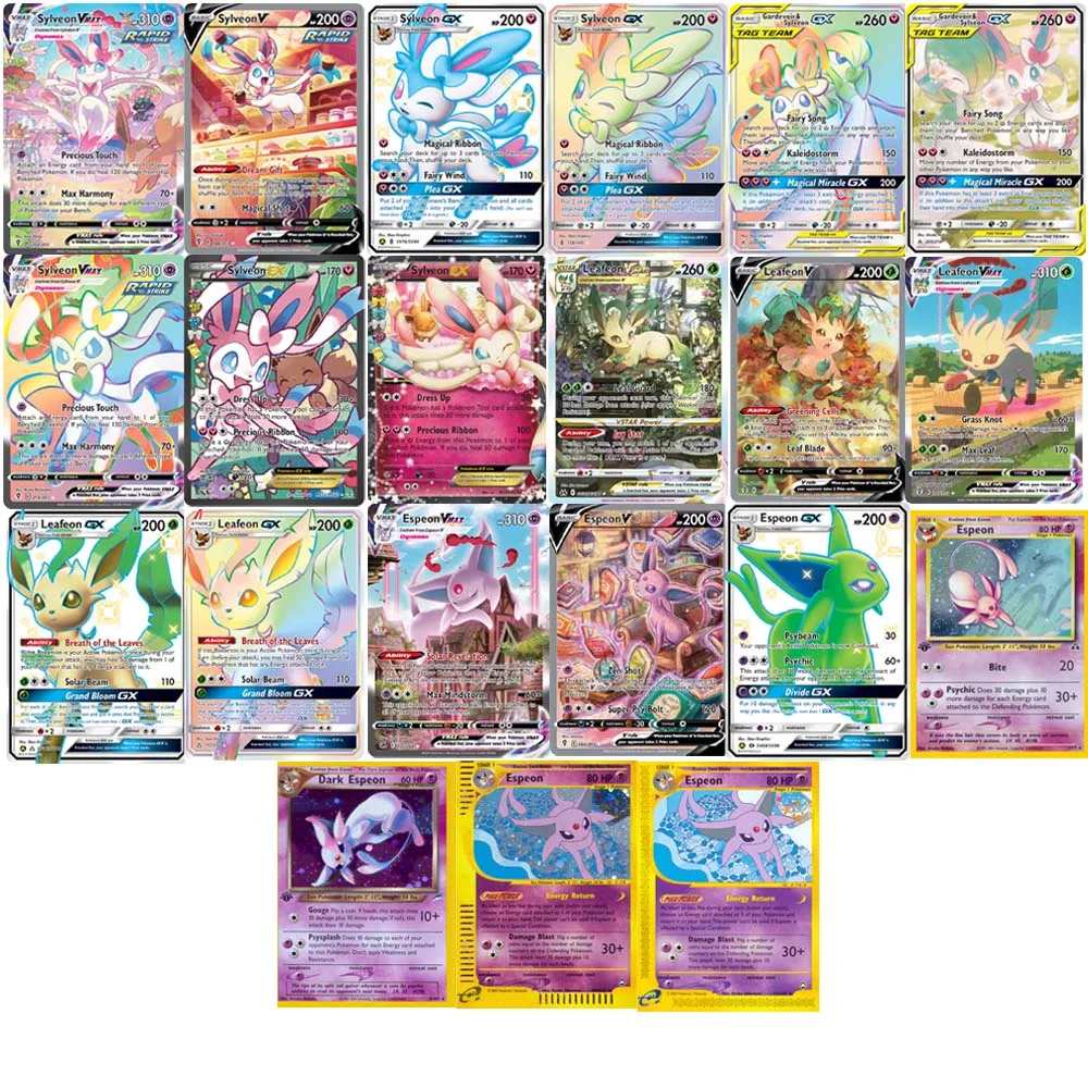 

Sylveon Espeon Leafeon Pokemon Proxy Cards SylveonV EX GX Foil EspeonV LeafeonV Hobbies Rare Collection Battle Cards Toys Gifts