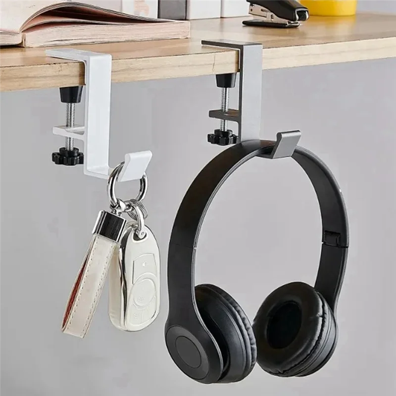 

AB08-5 Pcs Single-Layer Locking Table Hook Student Bag Hook Office Desk Mobile Bag Hook Desk Side Table Hook