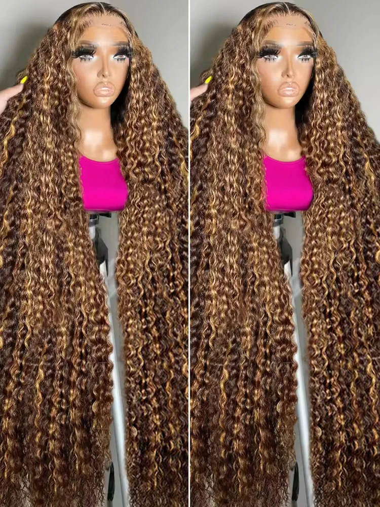 

Curly Wig Human Hair Highlight Ombre 13x4 7x5 Glueless Wig Wear And Go 13x6 Lace Frontal Deep Wave Wig For Women Pre Cut No Glue