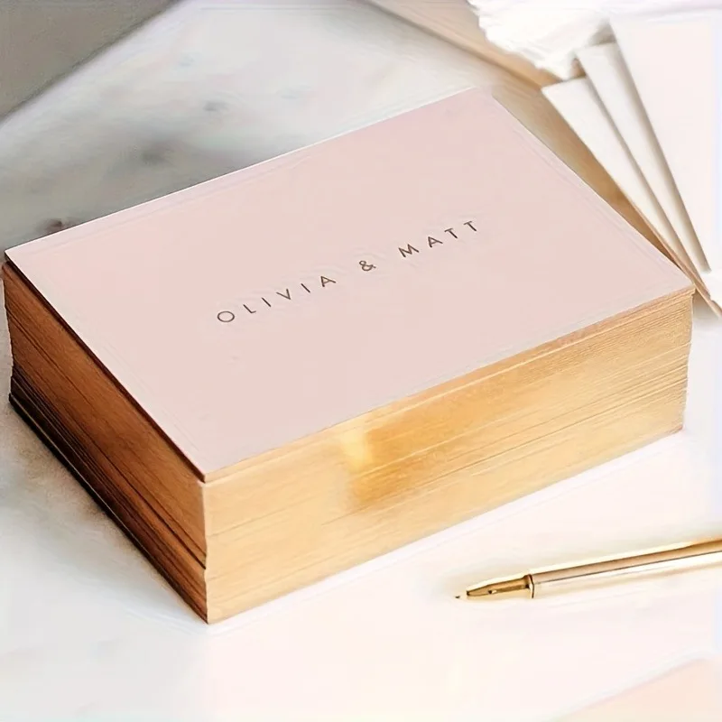 Personalized 9*5.4cm Custom Business Cards 300g Right Angle Double Sided Free Design Logo Text