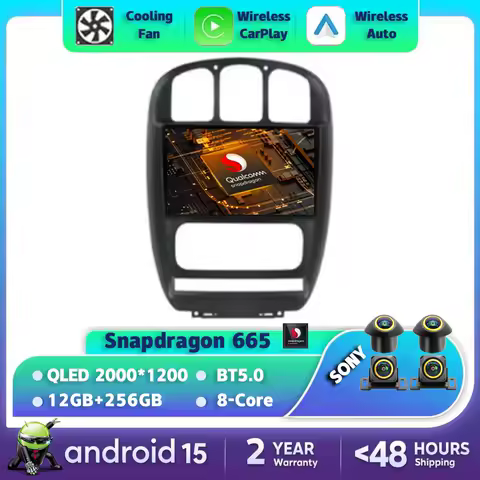 Android 15 Car Radio For Dodge Caravan 4 Chrysler Voyager RG RS Town 2000 - 2007 Multimedia Video Player QLED Head Unit GPS NAVI