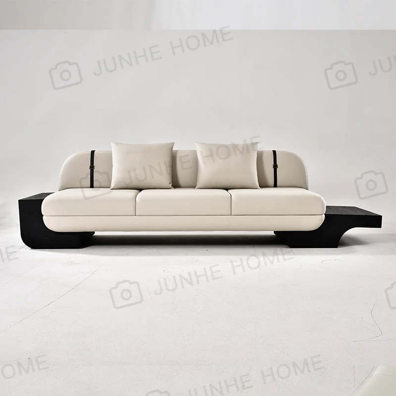 Italian light luxury simple leather sofa, furniture customization