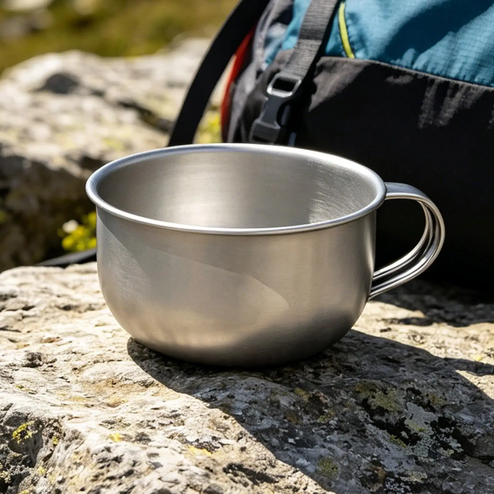 220ml Camping Mug With Handle Tourist Tableware Picnic Utensils Outdoor Kitchen Equipment Travel Cooking Set Cookware Hiking