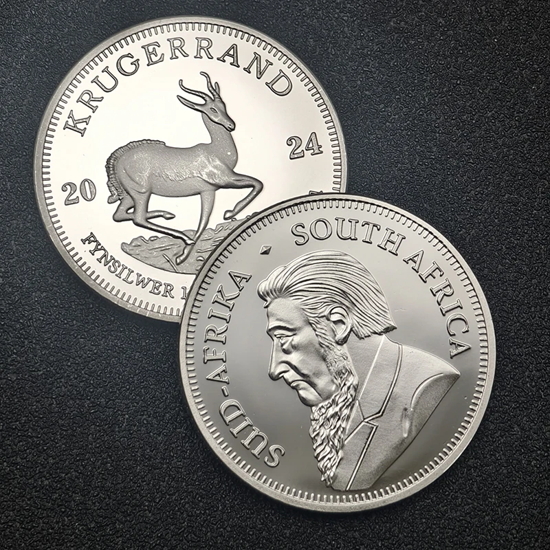 2024 2022 2020 ZA South Africa 1 oz Silver Krugerrand Coin Wild Life Animal Silver Plated Commemorative Coins New Year Gifts