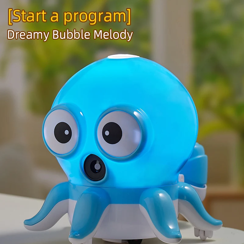 Polpo da passeggio elettrico Macchina per bolle di animali Giocattolo sensoriale Gioco interattivo genitore-figlio per interni ed esterni Regalo di compleanno per feste per bambini