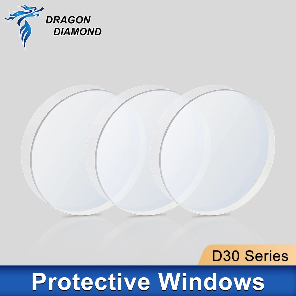 

Dragon Diamond Laser Protective Windows D30-D40 37*7Series Quartz Fused Silica for Fiber Laser 1064nm Precitec Raytools WSX